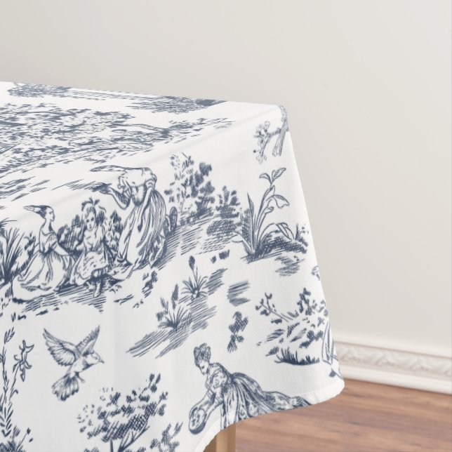 Nappe Toile bleue de Jouy, style champêtre français (In Situ)