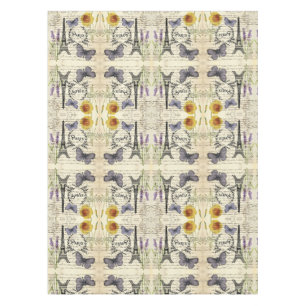Nappe tour eiffel de paris, papillon rustique vintage