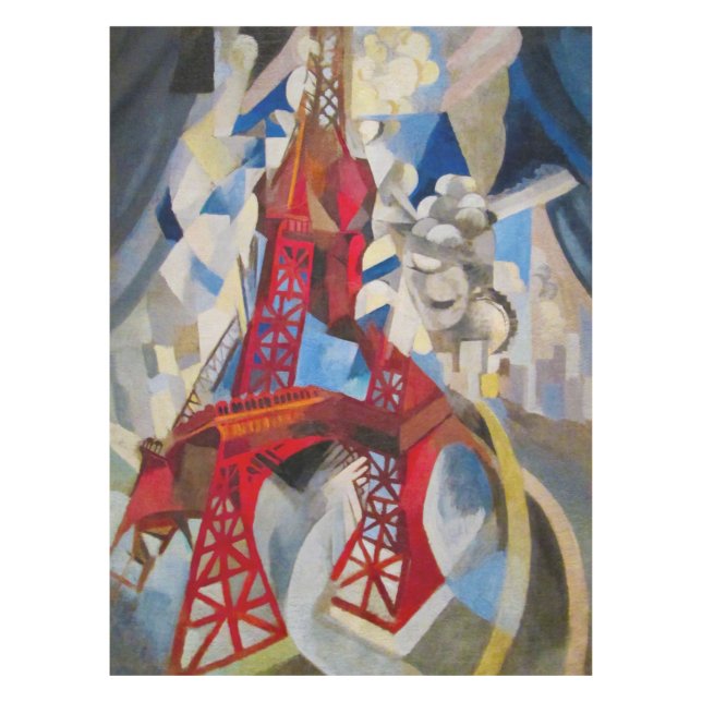 Nappe Tour Eiffel Delaunay Cubiste Abstraite peinture (Devant)