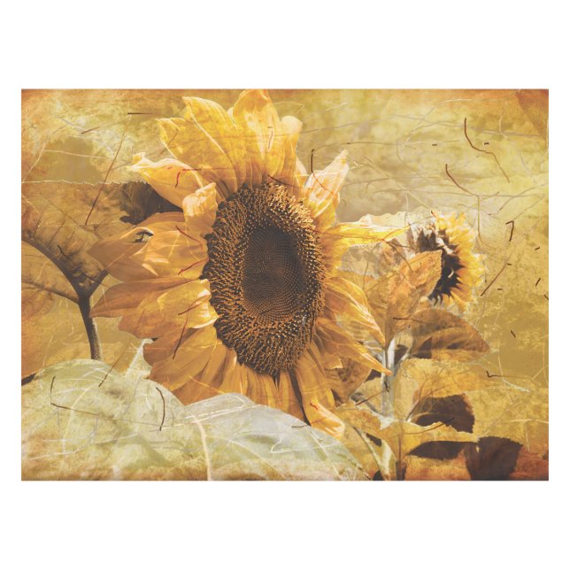 Nappe Tournesol Jaune Belle campagne Design floral (Devant (Horizontal))