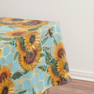 Nappe Tournesol Ruche En Nid D'Abeille Doré 