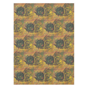 Nappe Tournesols de Van Gogh - Art floral doré vintage