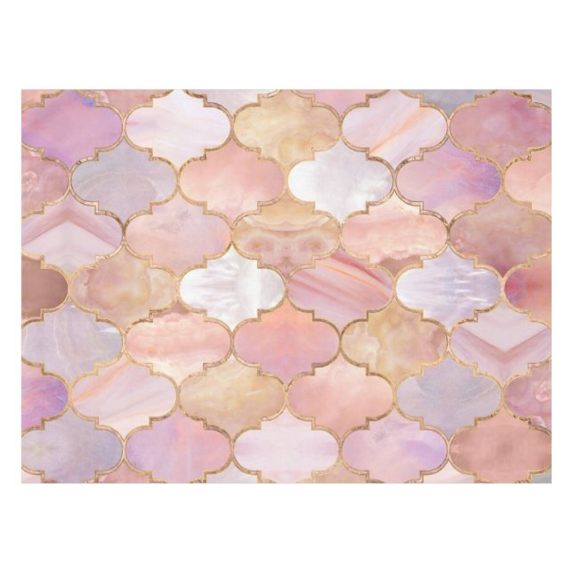 Nappe Trellis marocain Pastel Textes minéraux (Devant (Horizontal))
