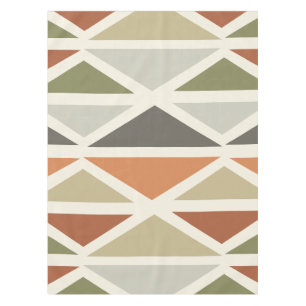 Nappe Triangles d'art géométrique rétro Vert Orange