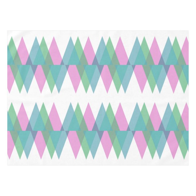 Nappe Triangles rose et vert (Devant (Horizontal))