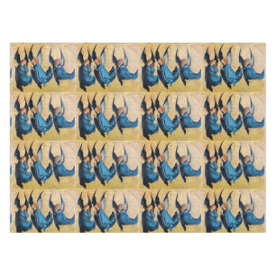 NAPPE TROIS ANGES DE NOËL DANS LE BLEU