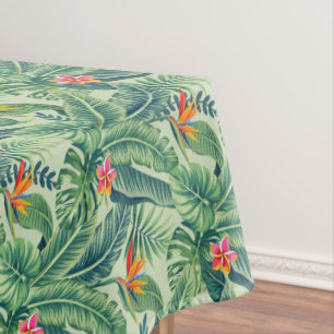 Nappe Tropical Banana Monstera Palm Leaves & Flowers