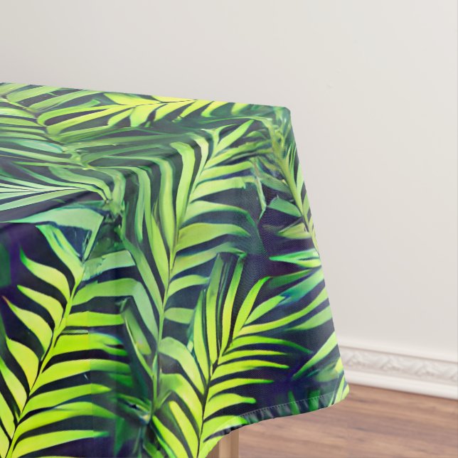 Nappe Tropical Green Leaf Fern Motif (In Situ)