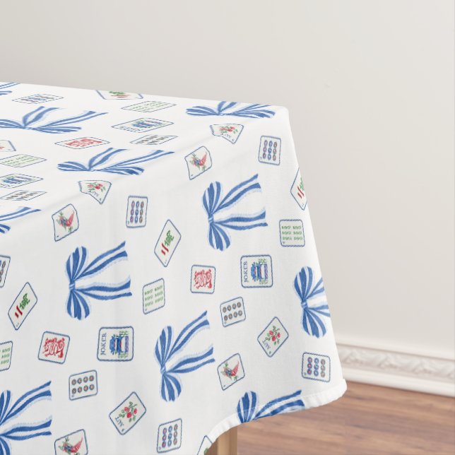 Nappe Tuiles de mahjong aquarelle et noeuds (In Situ)