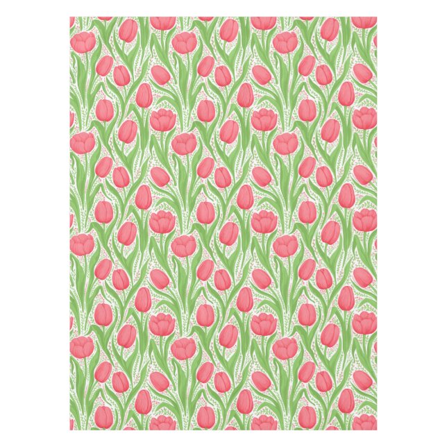 Nappe Tulipes en rouge et vert (Devant)