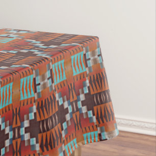 Nappe Turquoise Blue Rust Orange Rouge Brown Tribal Art