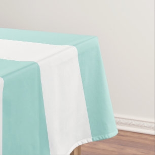 Nappe Turquoise clair et blanc Large Horizontal rayé