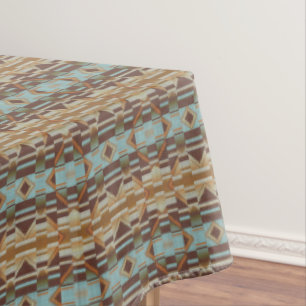 Nappe Turquoise clair Turquoise Bleu Orange Brown Tribal
