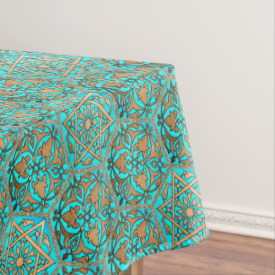 Nappe Turquoise d'or d'étoile de David