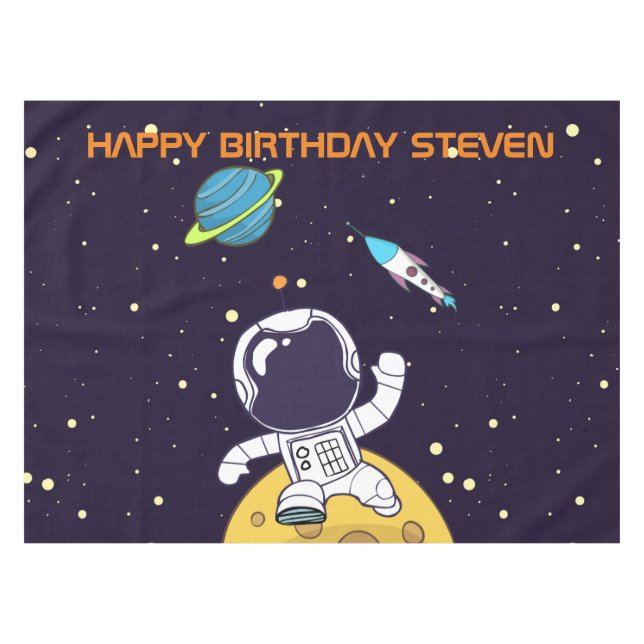 Nappe Un astronaute spatial découvre l'Anniversaire spat (Devant (Horizontal))