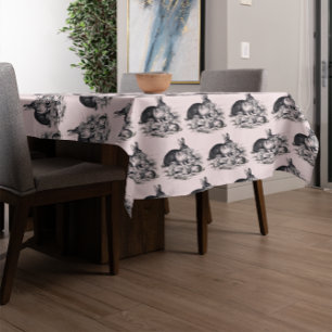 Nappe Une famille de lapin - illustration vintage