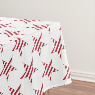 Nappe USA Red Stried Stars Motif Patriotique
