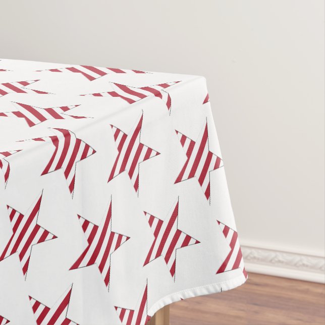 Nappe USA Red Stried Stars Motif Patriotique (In Situ)