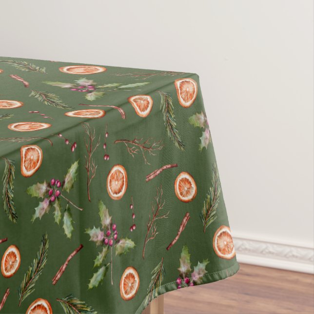 Nappe Vacances vertes d'hiver Orange et épices Green (In Situ)