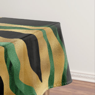 Nappe Vagues de Parties scintillant noire en or vert