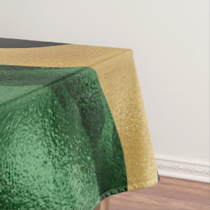 Nappe Vagues de Parties scintillant noire en or vert