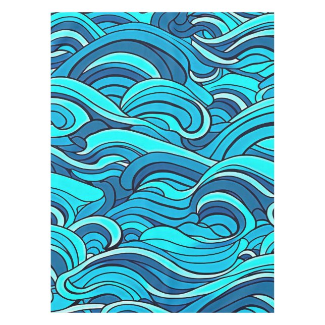 Nappe Vagues d'eau bleu turquoise Abstraite | (Devant)