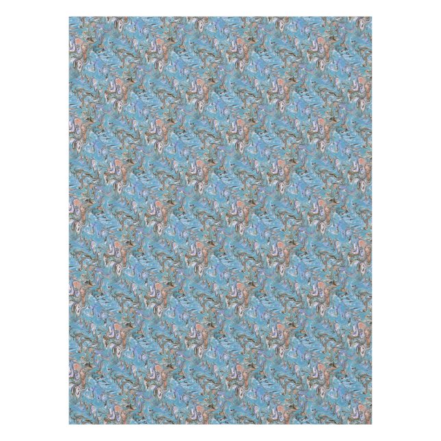 Nappe Vagues en bleu acrylique pour l'art Abstrait (Devant)