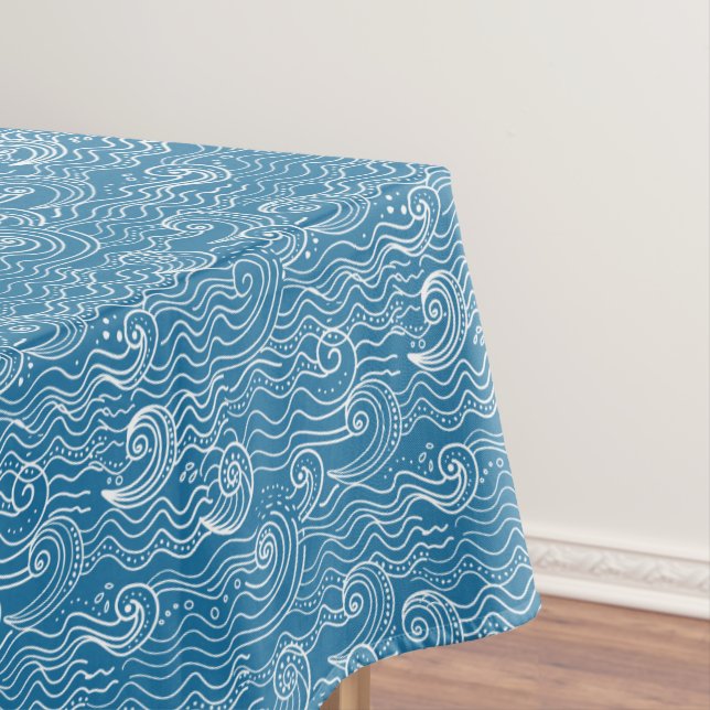 Nappe Vagues océaniques bleues et blanches (In Situ)