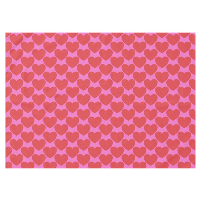 Nappe Valentine's Day Pink and Red Heart Pattern Party (Devant (Horizontal))