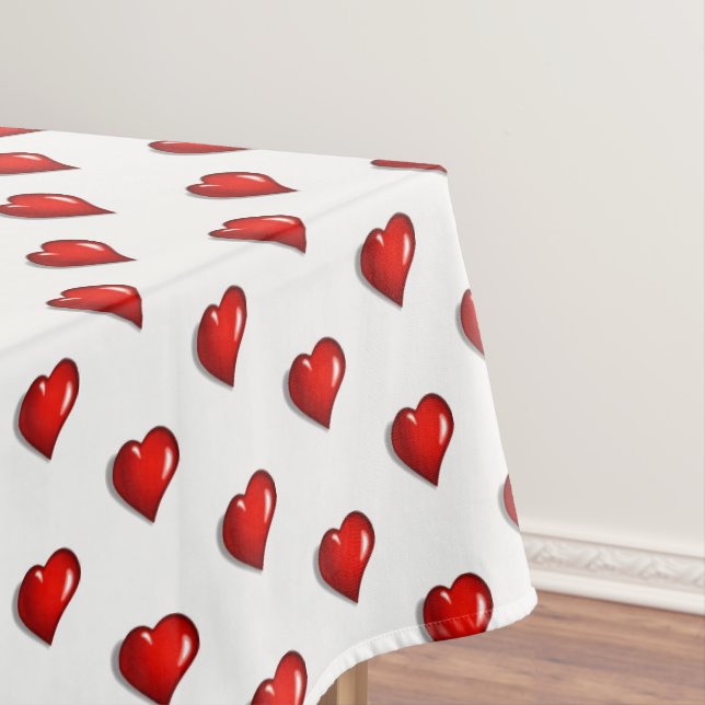 Nappe Valentine's Day Tablecloth Red Hearts  (In Situ)
