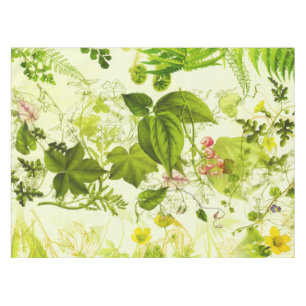 Nappe Verdure Vintage Fleurs sauvages botaniques Aquarel