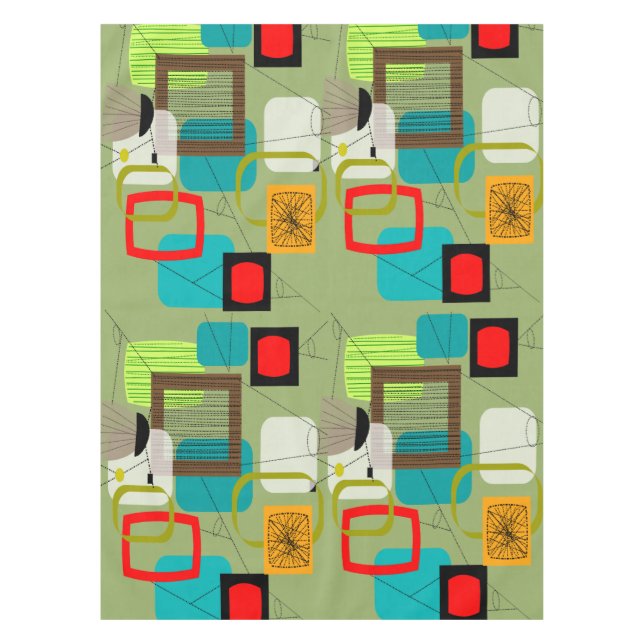 Nappe Vert Abstrait du milieu du siècle (Devant)
