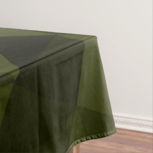 Nappe Vert armée foncé noir motif de maille géométrique 