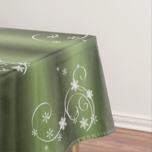 Nappe Vert et blanc tourbillonne Noël