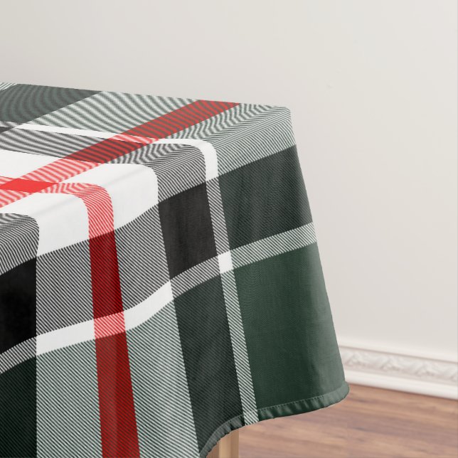Nappe Vert, Noir, Blanc, Rouge Tartan Plaid Motif (In Situ)