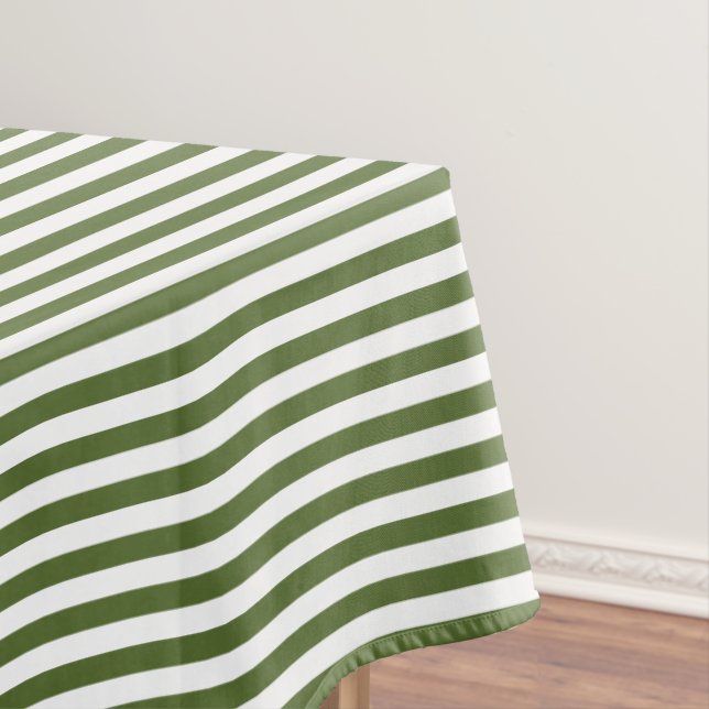 Nappe Vert olive et rayure blanche (In Situ)