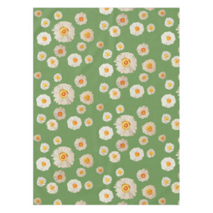 Nappe verte aux fleurs blanches