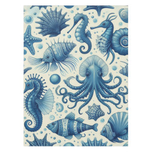 Nappe Vie marine vintage Animaux Motif