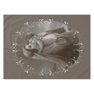 Nappe Vierge vintage et enfant avec cadre argenté