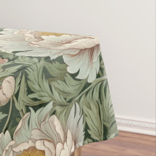 Nappe Vintage crème fleurie Peony motif décoratif