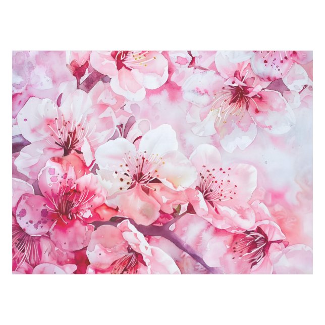 Nappe Vintage Fleur Pétale Rose Douce (Devant (Horizontal))