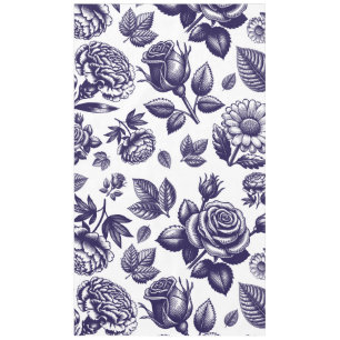 Nappe Vintage floral bleu marine