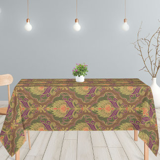Nappe Vintage Green, Purple and Gold Floral Pattern