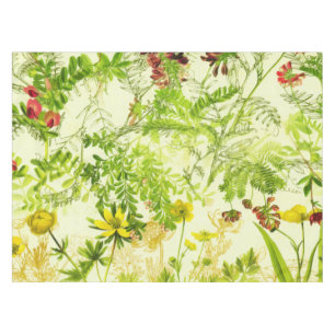 Nappe Vintage Green Woodland Feuille botanique Fleur sa