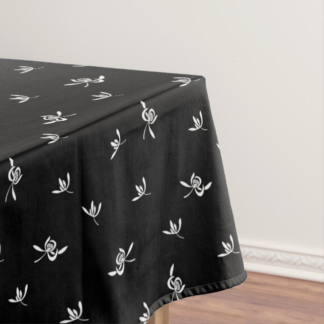 Nappe Vintage Nature Vent noir blanc Floral (In Situ)
