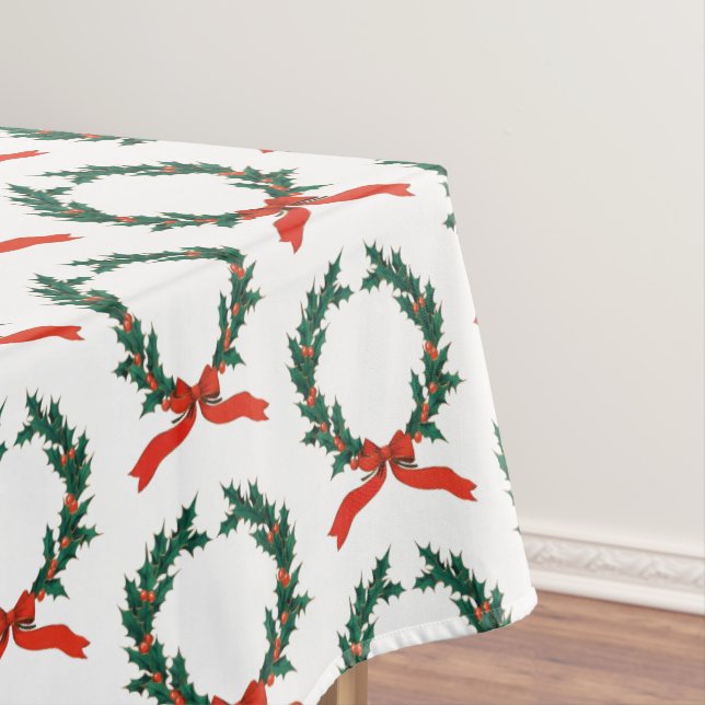 Nappe Vintage Noël Berry Wreath Holiday (In Situ)