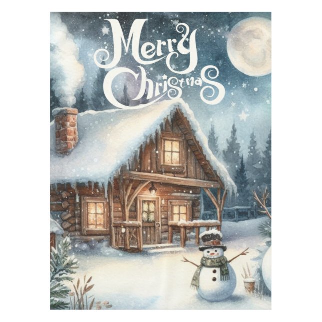 Nappe Vintage/Russe/Snowman/Noël (Devant)