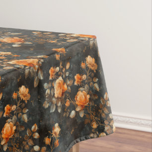 Nappe Vintage shabby chic jaune orange rose français