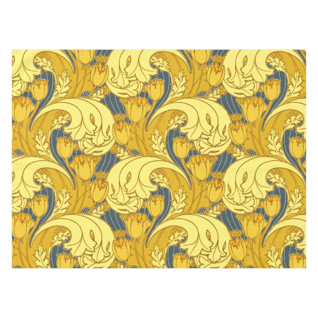 Nappe Vintage Tulip Blue Gold Motif (Devant (Horizontal))