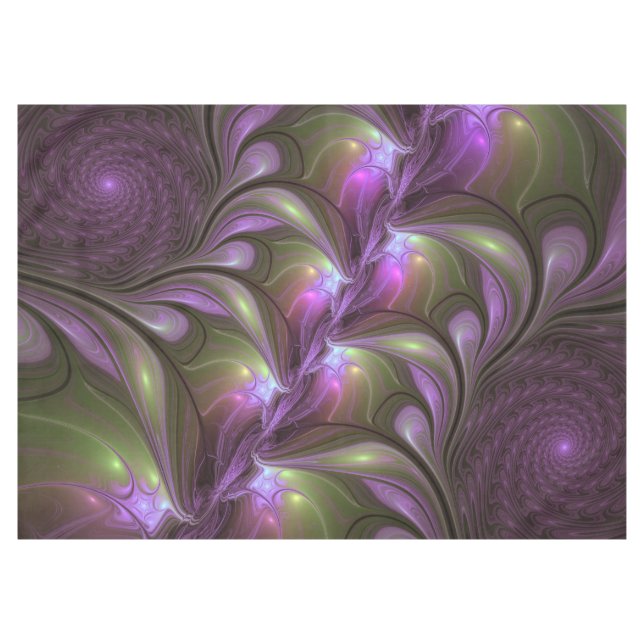Nappe Violet Abstrait violet violet kaki fractal (Devant (Horizontal))